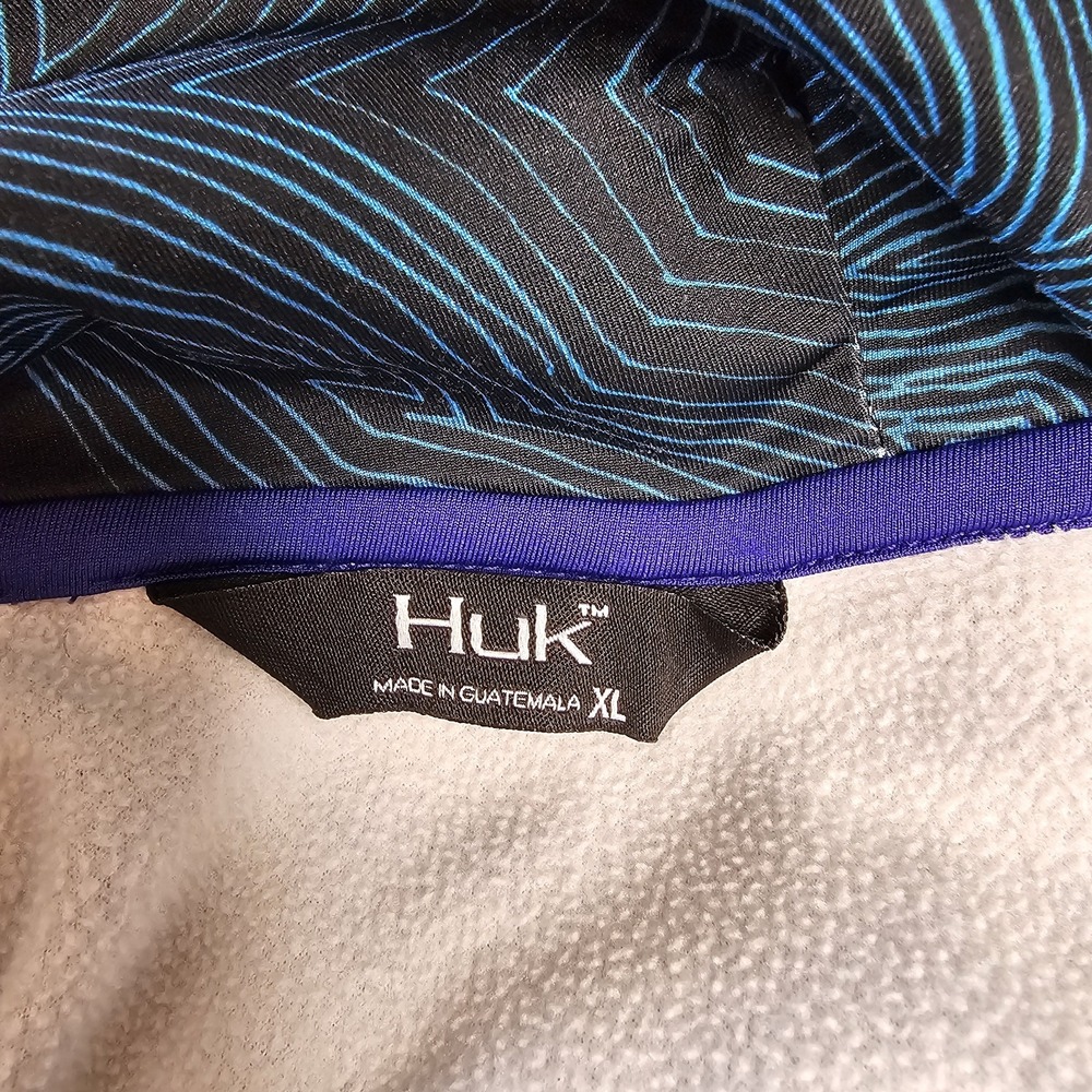 Huk Performance Fishing Hoodie Mens XL Pullover Gray High Neck EUC - Picture 4 of 10